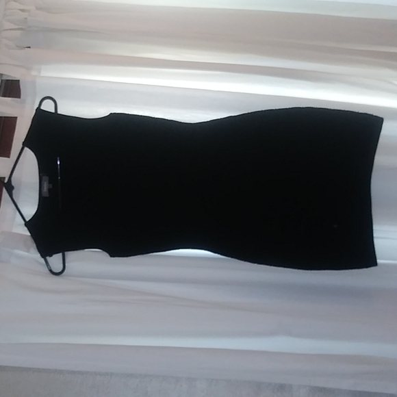 Nieman Marcus Ribbed Bodycon Black Stretch Dress Sz: S - Picture 7 of 8